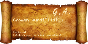 Gromen Aurélián névjegykártya